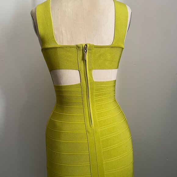 Neon Yellow Bandage Bodycon Dress - Picture 8 of 10